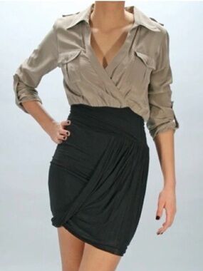 Bailey 44 Black Draped Dress Sz.M